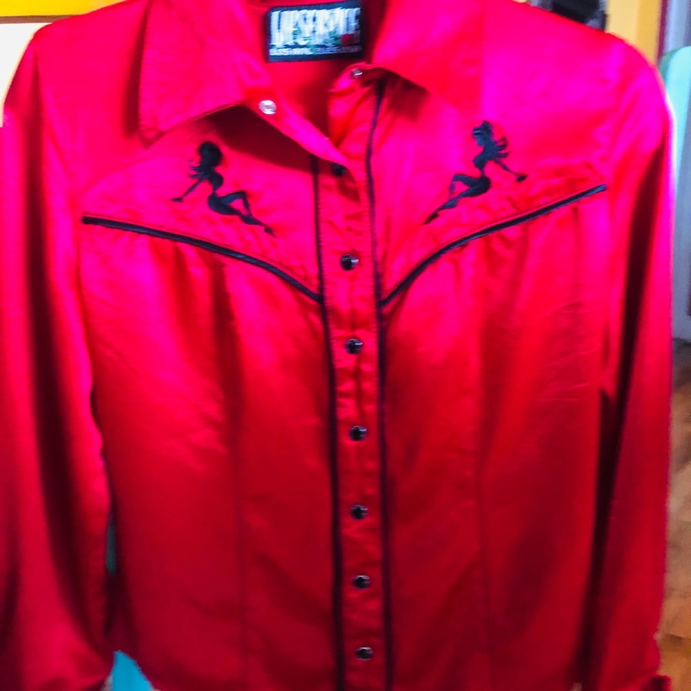 Lip Service hot red cowgirl shirt